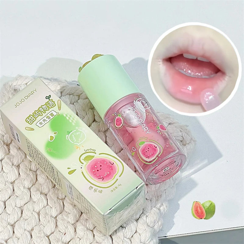 Guava Peach Lip Oil Plump Moisturizing Non-sticky Hydrating Lip Gloss Long-lasting Clear Liquid Lip Balm Make Up Korean Beauty