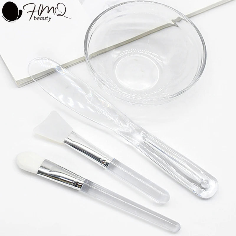 Transparent Mixing Bowl Set Diy Facemask Mixing Tools Soft Applicator Brushes Spatula For Face Deep Cleaning Beauty Skin Care