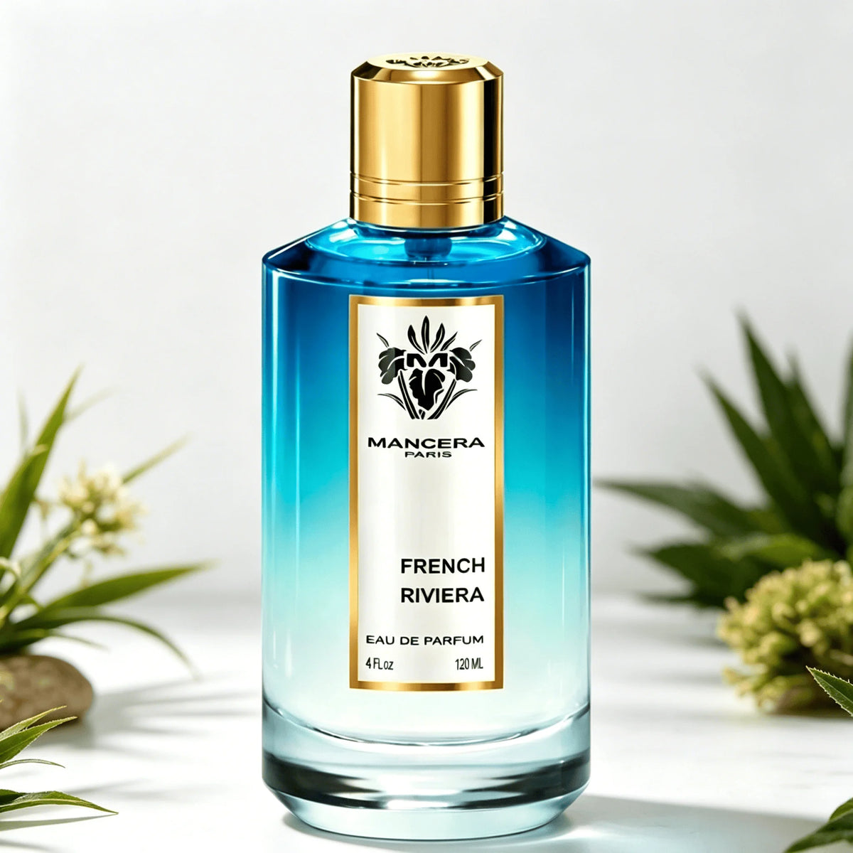 Mancera Paris French Riviera EDP Perfume For Unisex Crisp Sea Salt Aquatic Bergamot Citrus Woody Aroma Long Lasting Bright Blue Gradient Octagonal Glass Bottle With Shiny Gold Cap Outdoor Summer Vacation Present