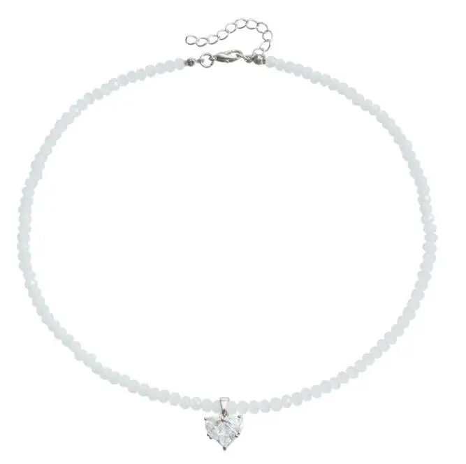 Pendientes de circonita con colgante de corazón de doble uso para mujer
