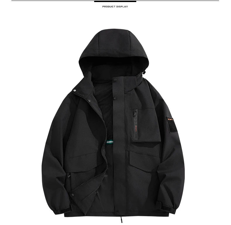 Plus Size Men's Waterproof Hiking Jackets S-8XL Windproof Windbreaker Coat Breathable Fishing Camping Trekking Jacket Clothing