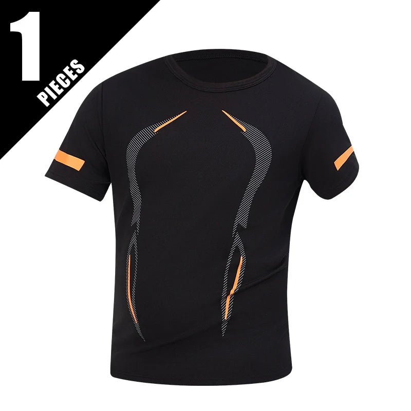 Men's Printed Quick-Dry Sports T-Shirt - Casual Fitness Tee