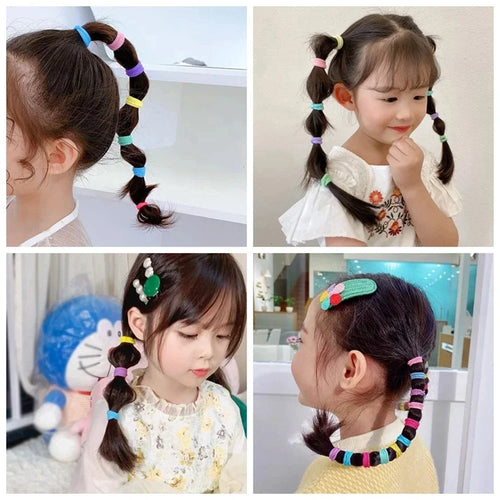 Colorful Nylon Hair Ties For Girls Kids 20 50 100 Pack Durable Elastic Scrunchies