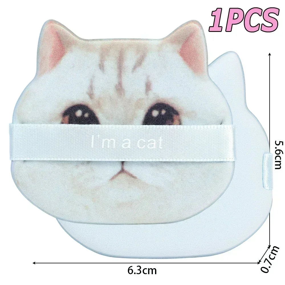 Makeup Puff Cute Cartoon Cat Dual Use For Dry Wet Application Air Cushion Sponge Foundation Concealer For Everyday Use