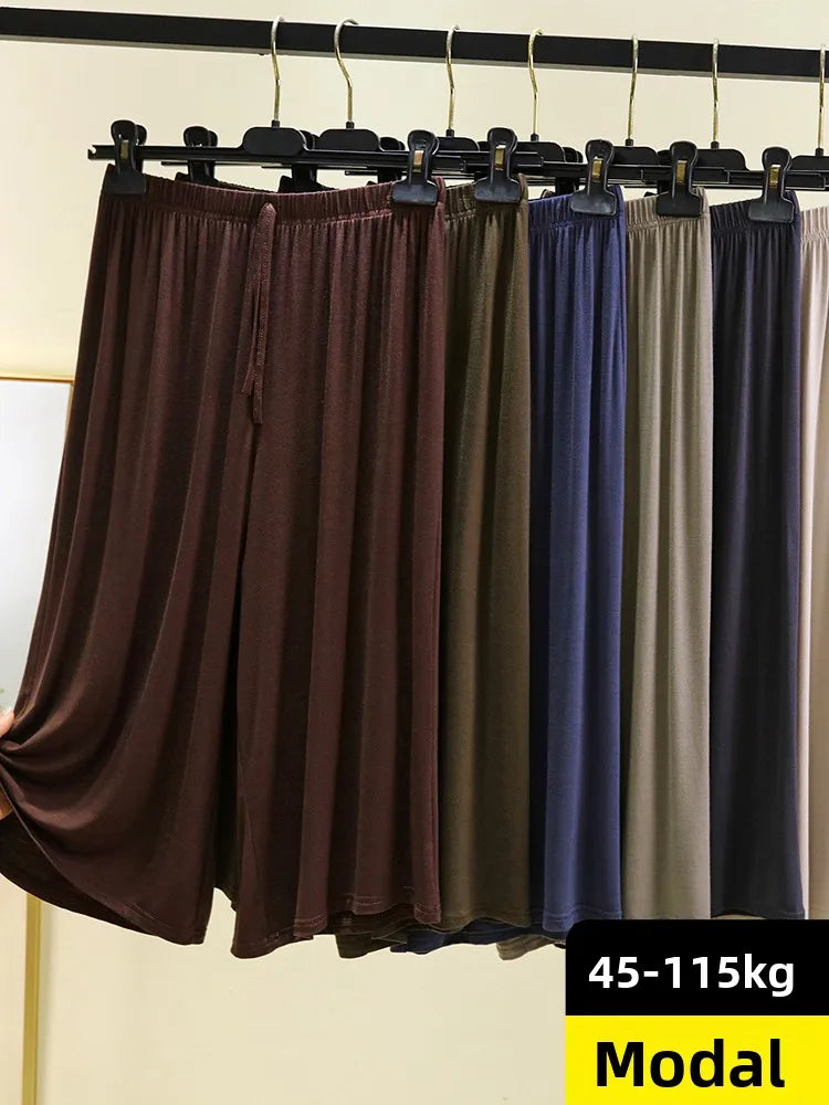 Women's Modal Wide-Leg Pants - High-Waisted Casual Summer Lounge