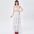 Women's Skirt Spring Summer Tiered Tulle High Waist Ruffle Hem A-Line Pleated Maxi Layered Mesh Cake Skirt Female Faldas SK120