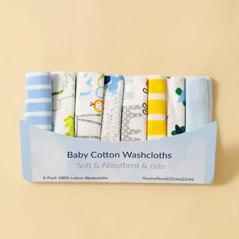 8Pcs Cotton Newborn Baby Towels Set Saliva Towel Nursing Towel Baby Boys Girls Bebe Toalha Washcloth Handkerchief Cloth Wipes