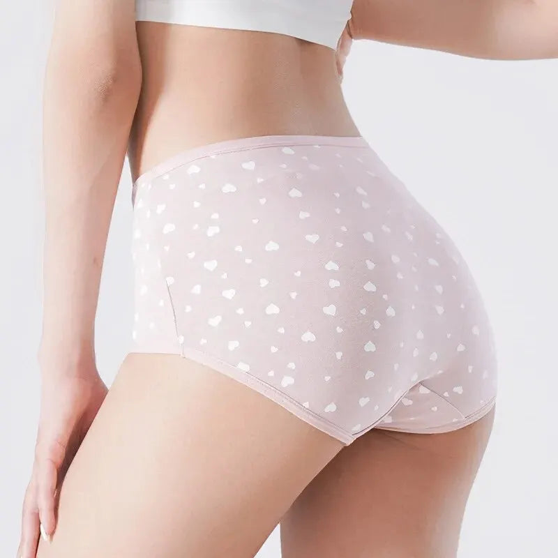 4Pcs Women'S'S Panties High Waist Underwear Fashion Print Girls Briefs Breathable Cotton Panty Plus Size M-5Xl Female Lingerie