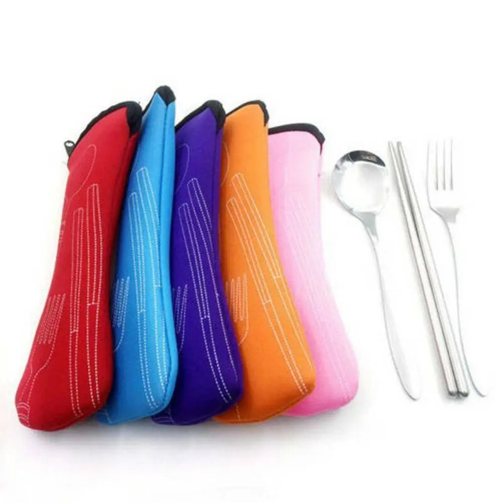 Bolsa de vajilla para viaje, bolsa de vajilla portátil para picnic sin vajilla, estuche de cubiertos, bolsas para picnic, caja de almacenamiento de tenedores y cucharas
