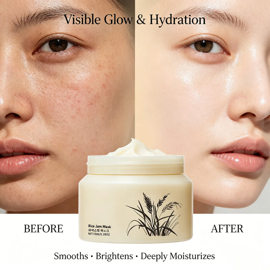 Korean Rice Jam Mask Deep Cleansing & Hydrating Mask Brightening & Firming Treatment for Smooth, Glowing Skin K-Beauty Face Care