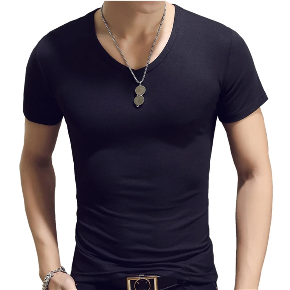 Mens Slim Fit T Shirt Short Sleeve 7 Color Streetwear Gym Tee For Men Breathable Moisture Wicking