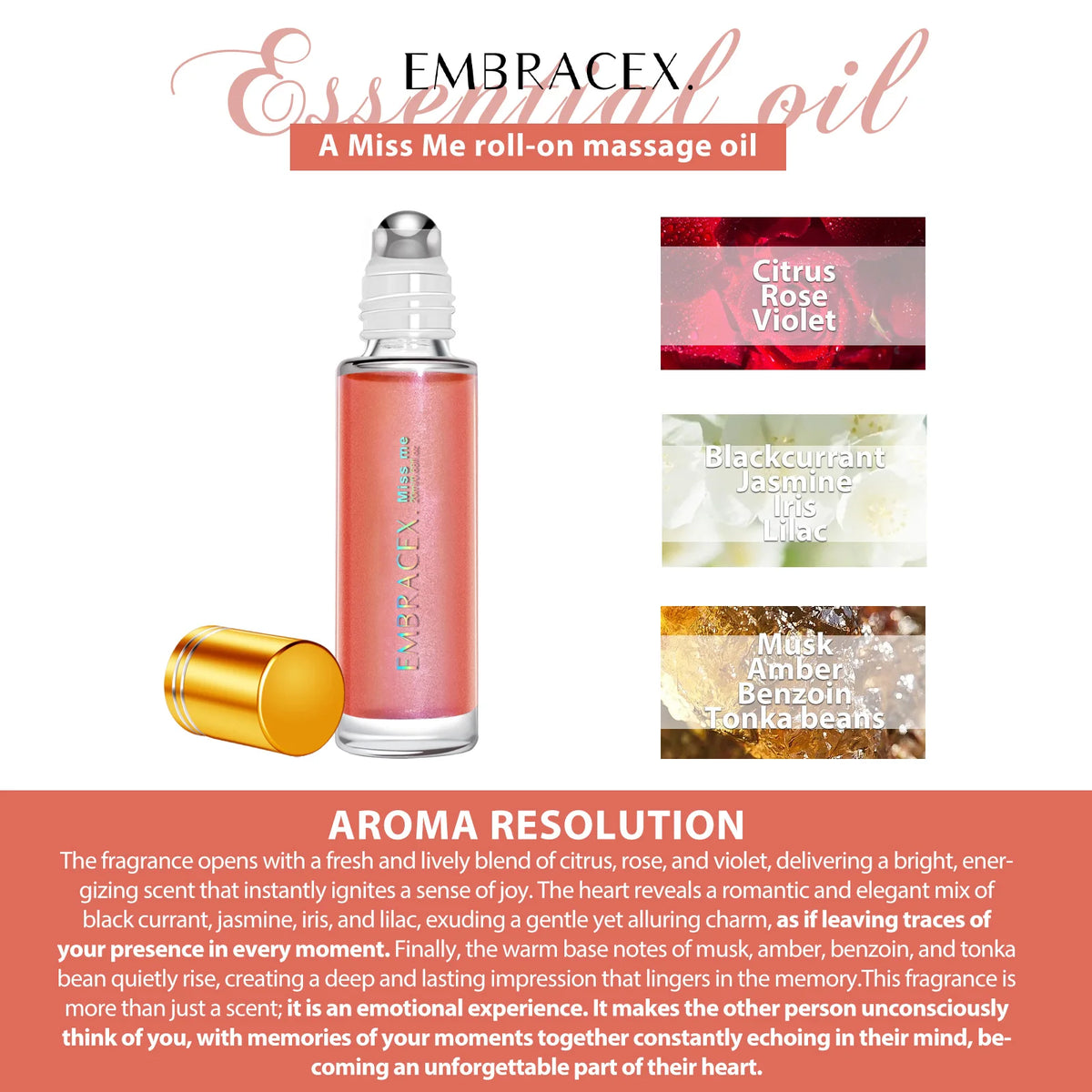 EMBRACEX Essential Oil Roll-On Fragrance - 20ml with Gift Box