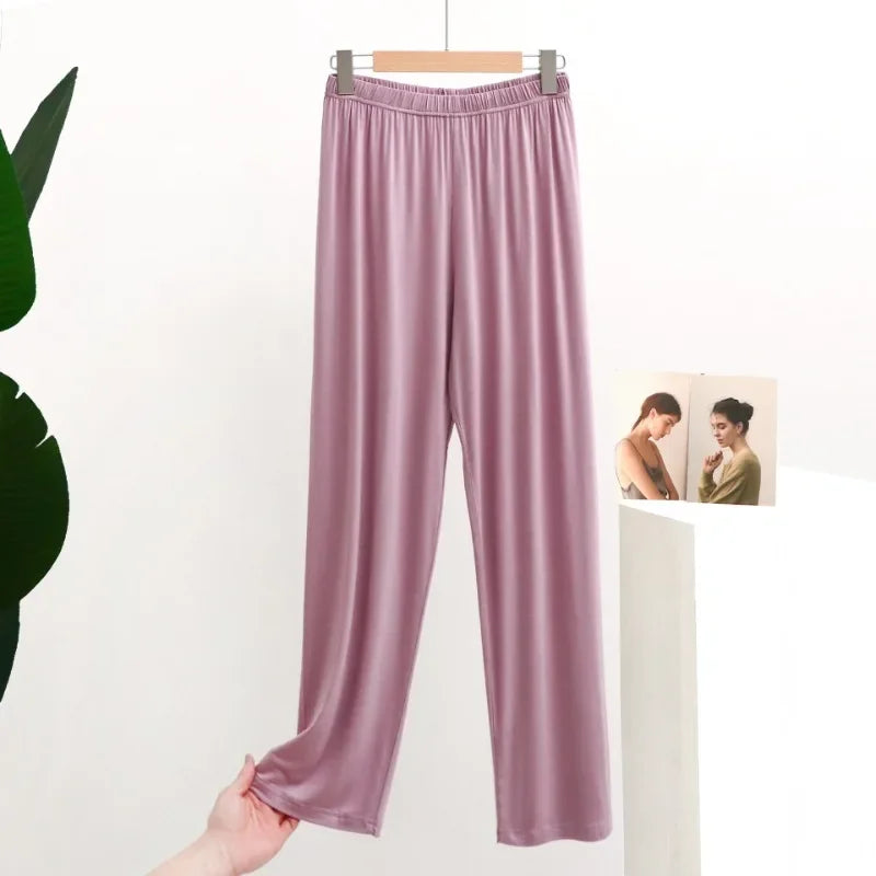 Women's Modal Pajama Pants - Loose Elastic Waist Loungewear