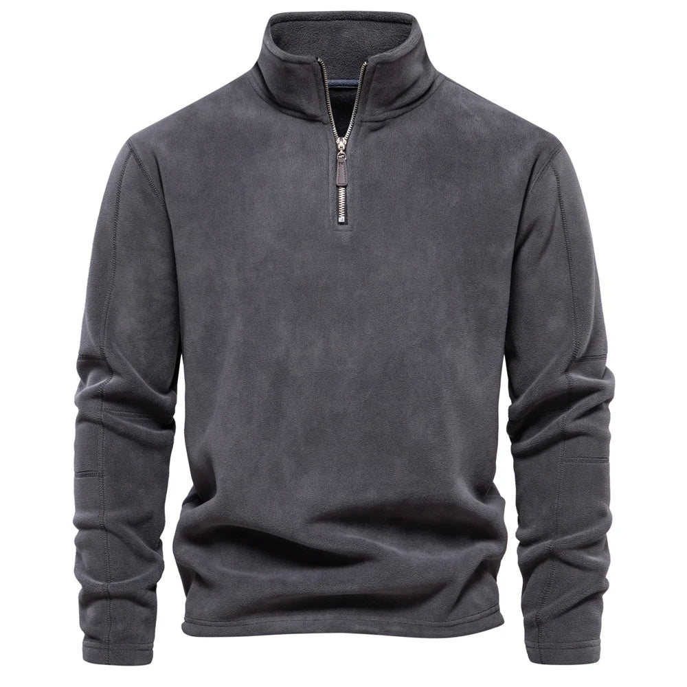 Aiopeson Brand Quality Thicken Warm Fleece Jacket For Men Zipper Neck Pullover Men'S Sweatshirt Soft Shell Mens Jacket