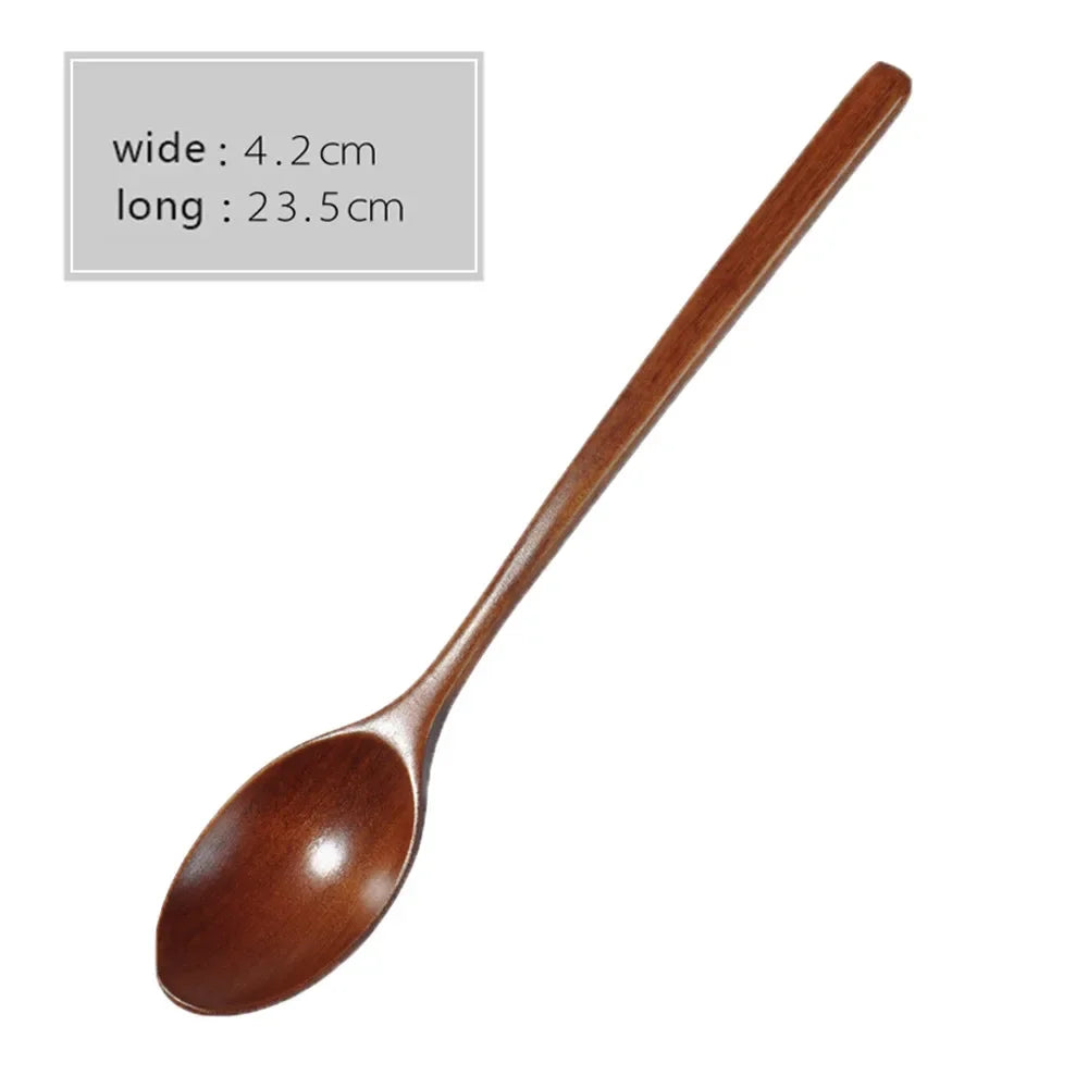 2pcs Wooden Spoon Soup Spoon Tableware Kitchen Cooking Utensils Tools Soup Environmentally Friendly Products Cooking Spoon