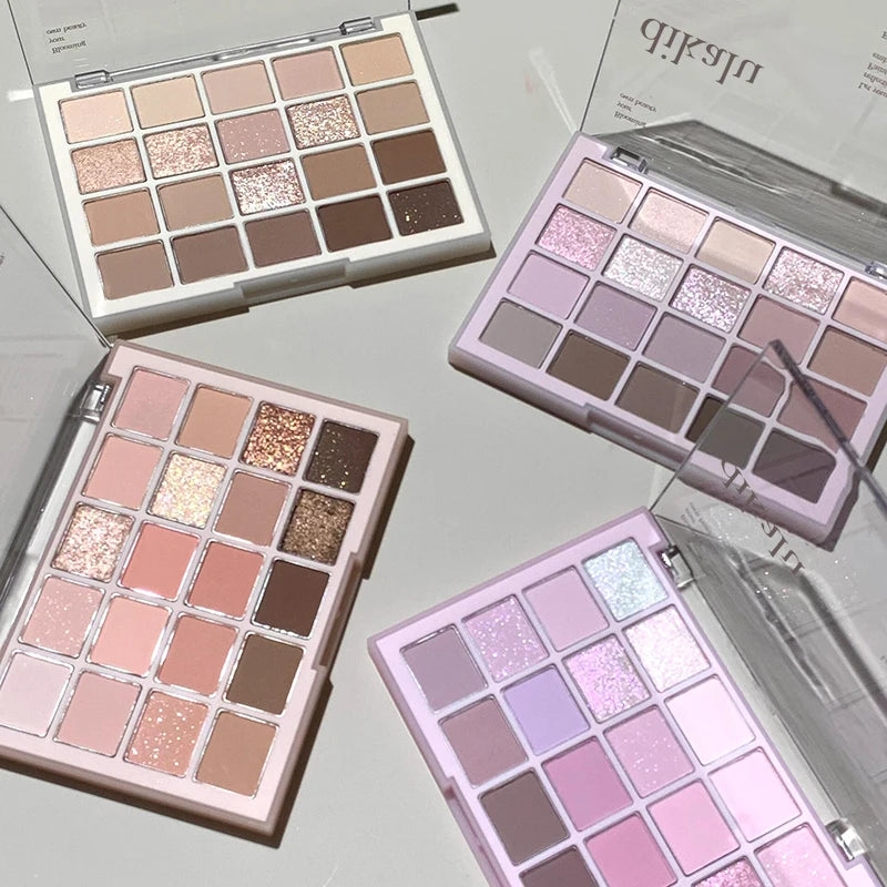 DIKALU 20-Color Korean Low Saturation Eyeshadow Tray Matte Waterproof Brown Pink Eye Shadow Palette Long-lasting Daily Makeup