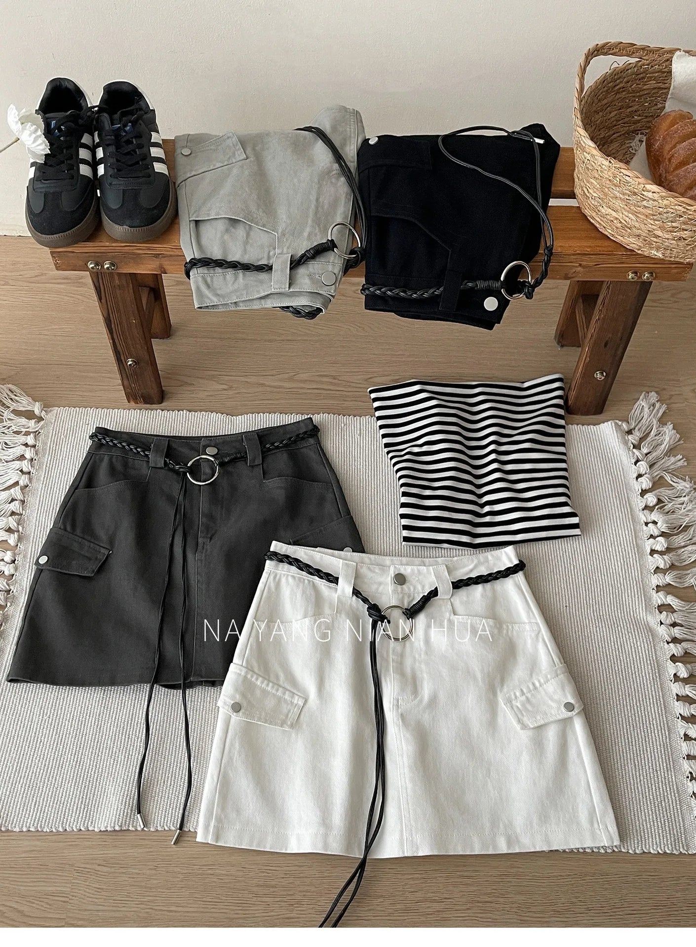 American Retro Versatile Denim Washed Cotton Workwear Mini Skirt Women Summer Korean Chic Bodycon Sexy A-Line Half-length Skirt