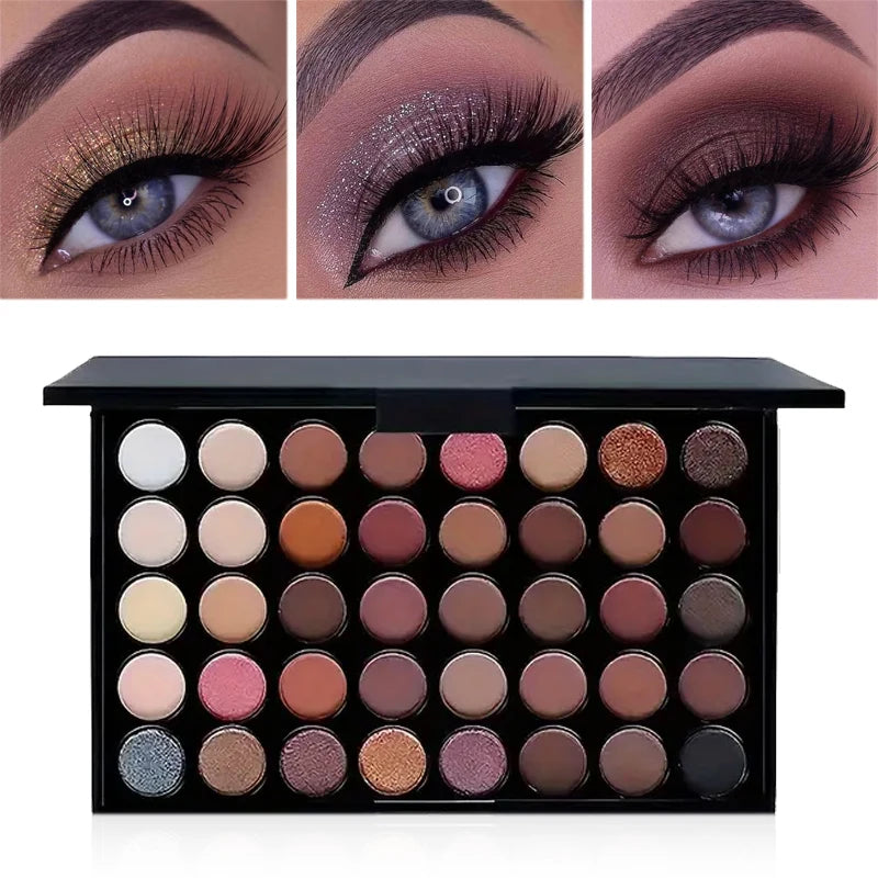 40 Colors Glitter Eyeshadow Palette Matte Waterproof Long Lasting Fashion Women Makeup Kit