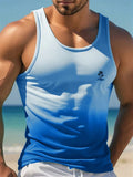 New Men's Solid Color Vest Hawaiian Comfort Clothing Men's Summer Beach Travel Clothing Quick Drying Sleeveless T-Shirt Top