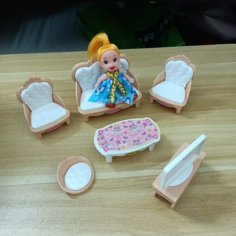Hot Sale 31 Items / Lot Miniature Dollhouse Furniture Kitchen Sofa Table TV Bed Living Room Bathroom Set For Dolls Best DIY Gift