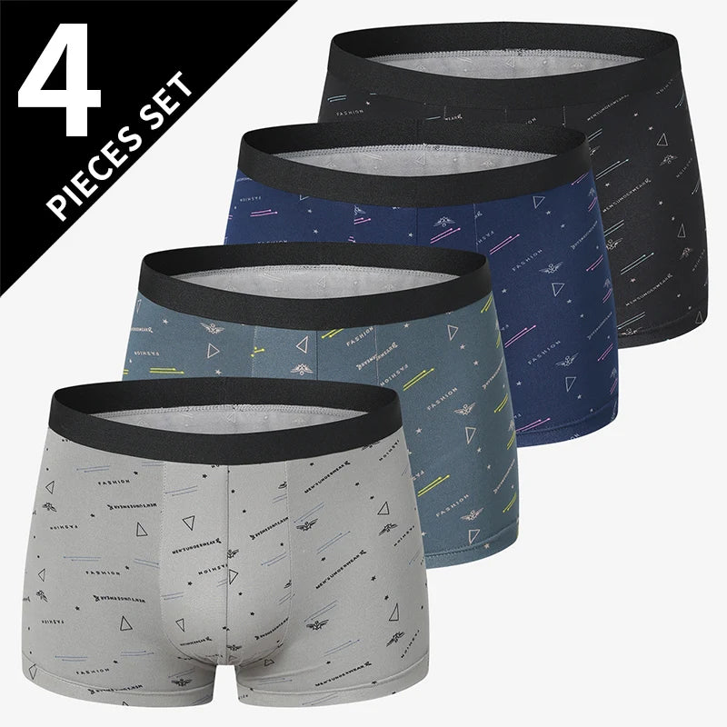 Men's Printed Swim Trunk Plus Size Comfort Waist European American Size For Big And Tall Men