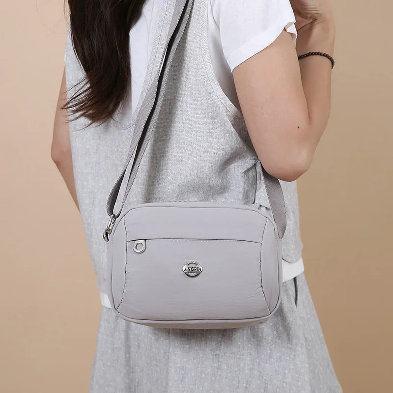Women Crossbody Bag Lightweight Nylon Shoulder Bag Wide Adjustable Strap Phone Pocket Casual Daily Commute Outdoor Shopping Bag