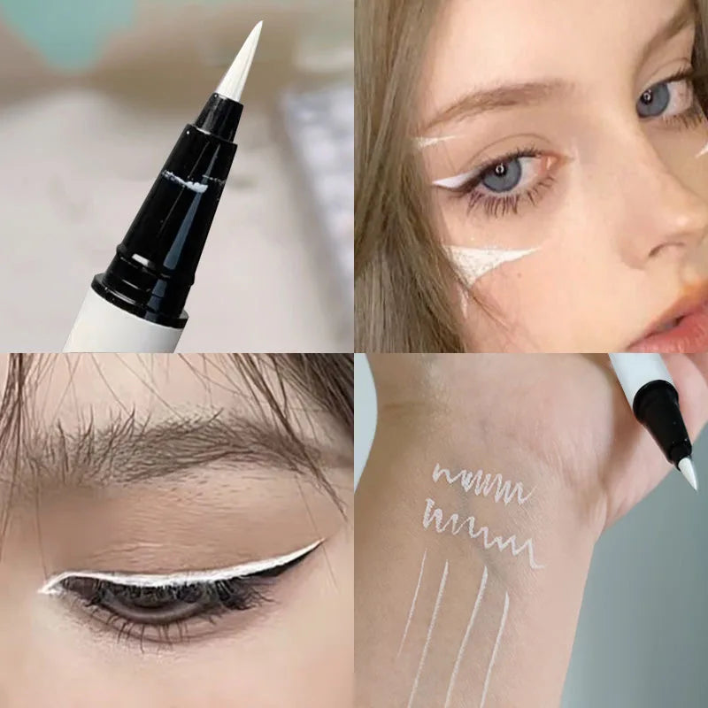 Matte White Eyeliner Liquid Pen Lying Silkworm Pencil Brighten Corners of Eyes Ultra-thin Waterproof Pigment Cosplay Eyeshadow