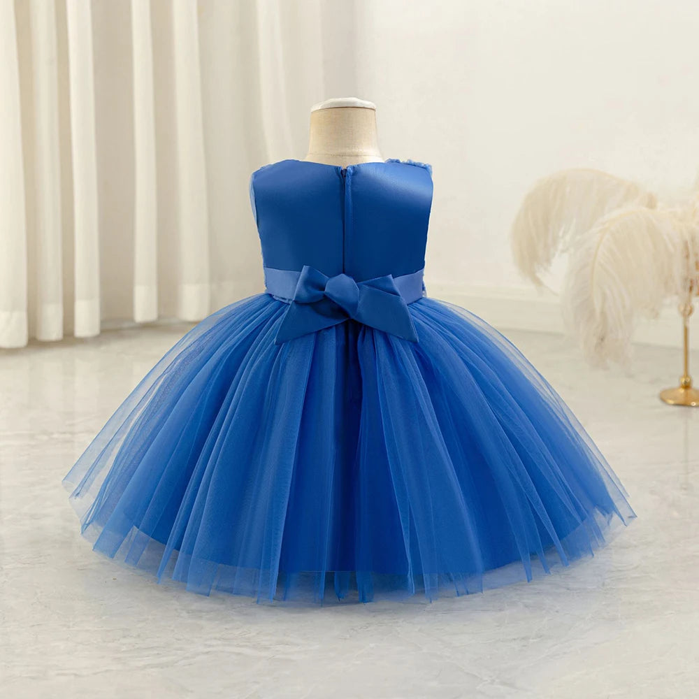 HETISO Butterfly Toddler Baby Dresses Infant Princess Summer Tulle Embroidery Birthday Party Dresses for Kids Girl Gown