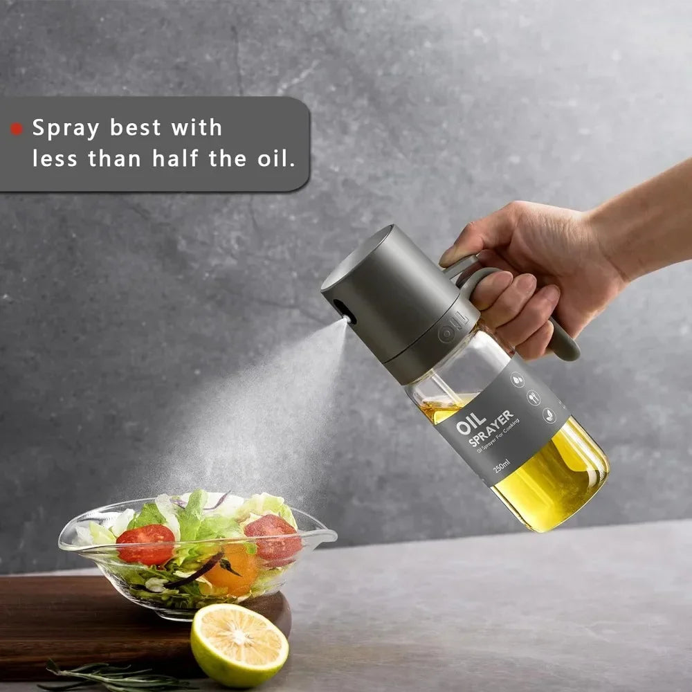 Pulverizador de aceite para cocina, pulverizador de aceite de vidrio de 250 ml, pulverizador de aceite de cocina, pulverizador de aceite de oliva, dispensador de aceite