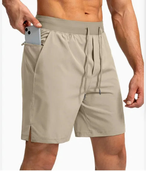 Ice Silk Cooling Shorts For Men Quick Dry Running Fitness With Zipper Pockets Loose Fit Athletic Gym Wear