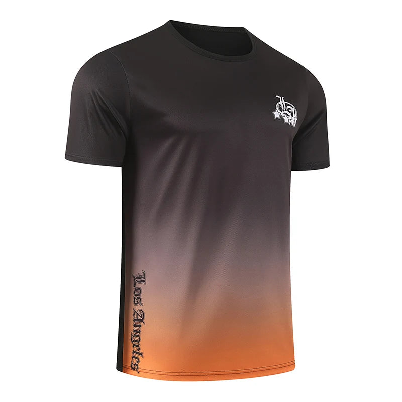 Men's Printed Quick-Dry Sports T-Shirt - Casual Fitness Tee