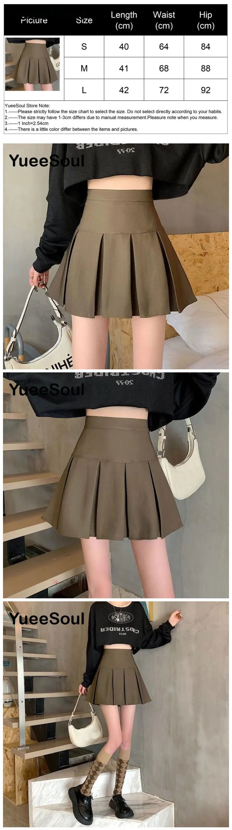 Brown Mini Skirts 2023 New Y2K Vintage High Waist Women Pleated Skirt Chic Sweet Cute Preppy Style Casual 90s E Girl Dance Skirt