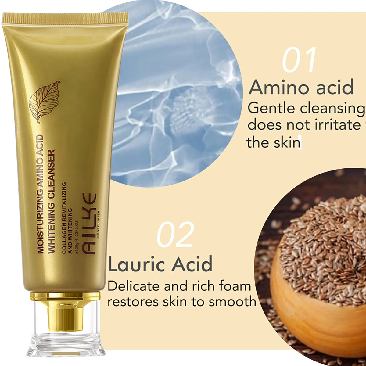 AILKE 24K Gold Collagen Whitening Skin Care Set - Anti-Aging