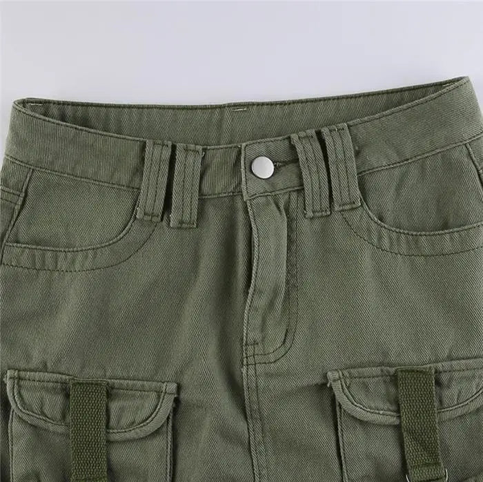 Fashion Low Waist Bodycon Short Skirt Sexy Cargo  Skirt Street Style with Sash Thickened Summer Collection for Women