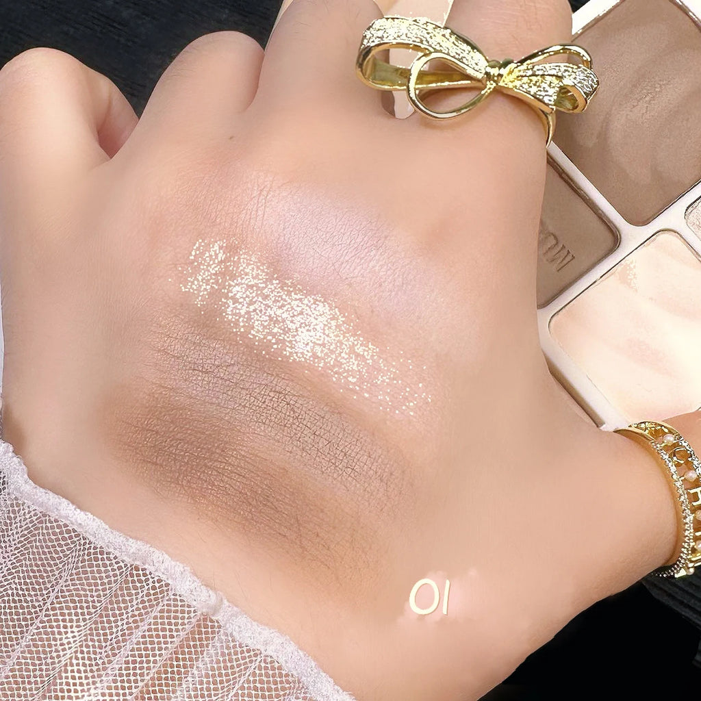 4 Colors Highlighter Contour 3D Facial Bronzer Cosmetic Brightening Beige Matte Highlights Palette Nose Shadow Powder Makeup