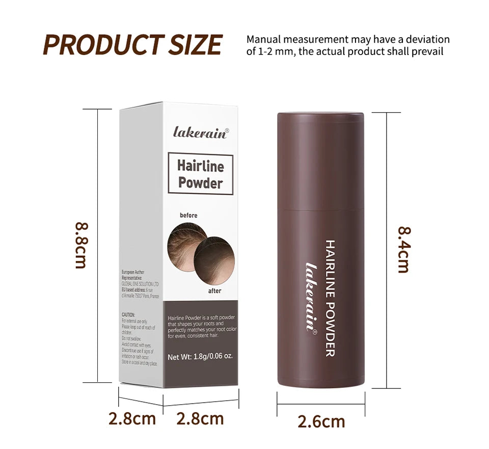 Hairline Shadow Powder Waterproof Sweat-proof Hairline Root Cover Up Filling Hair Natural Black Brown Eyebrows Contour Stick