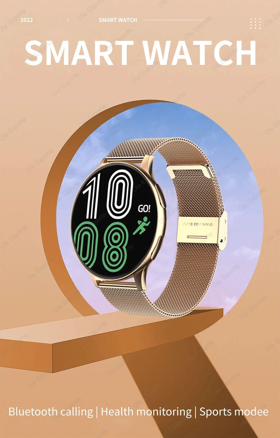 Smartwatch Women Watch 6 Health Monitoring Watch Waterproof Voice Assistant Bluetooth Call Smart Watch 2026 New Sports Watch