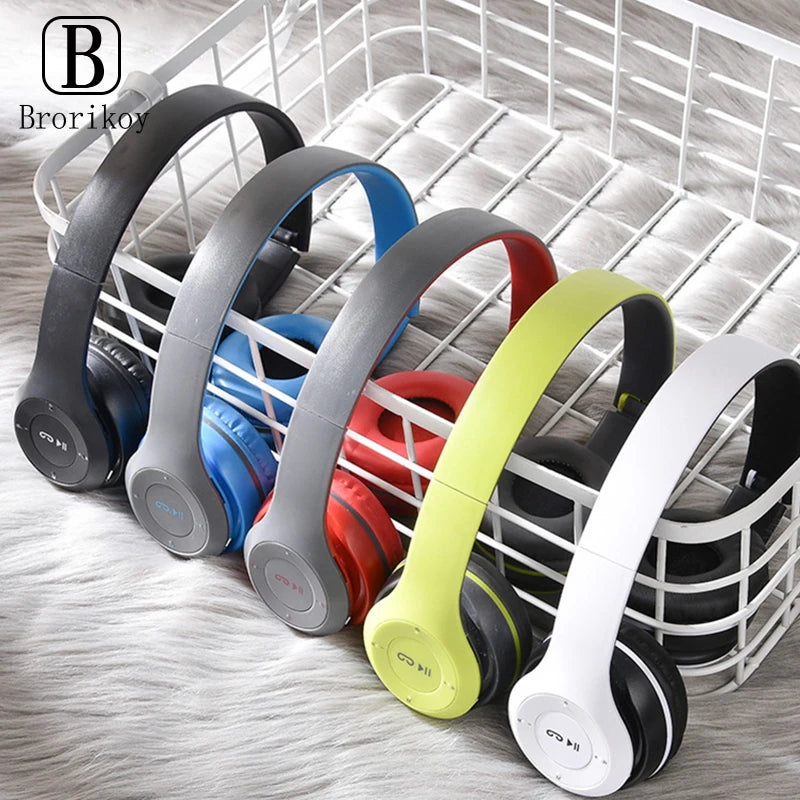 Auriculares inalámbricos P47 Bluetooth 5.0 Auriculares plegables HIFI estéreo graves para música, juegos, auriculares para niños y niñas para iPhone XiaoMi