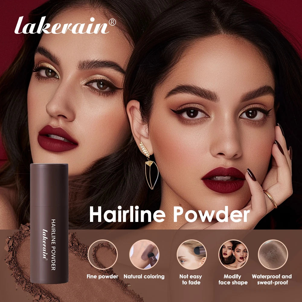 Hairline Shadow Powder Waterproof Sweat-proof Hairline Root Cover Up Filling Hair Natural Black Brown Eyebrows Contour Stick