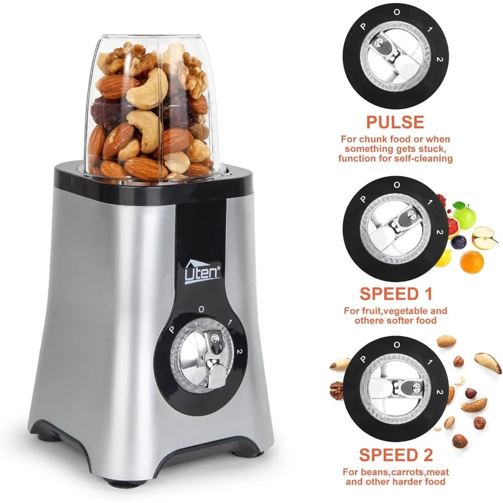 5 in 1 Smoothie Blender 42oz Multi Functional Mixer Juicer Grinder Stainless Steel Blades BPA Free Dishwasher Safe with Cups