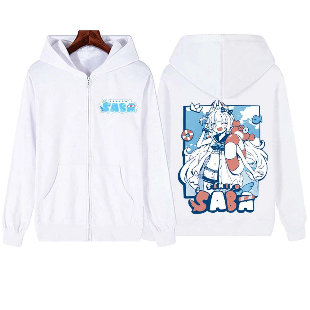 Sameko Saba Anime Hoodie - Unisex Fleece Pullover Y2K Style