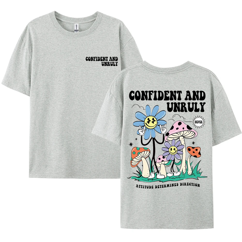 Mens Attitude T Shirt Confident Unruly Streetwear Cotton Short Sleeve Breathable Tee For Men