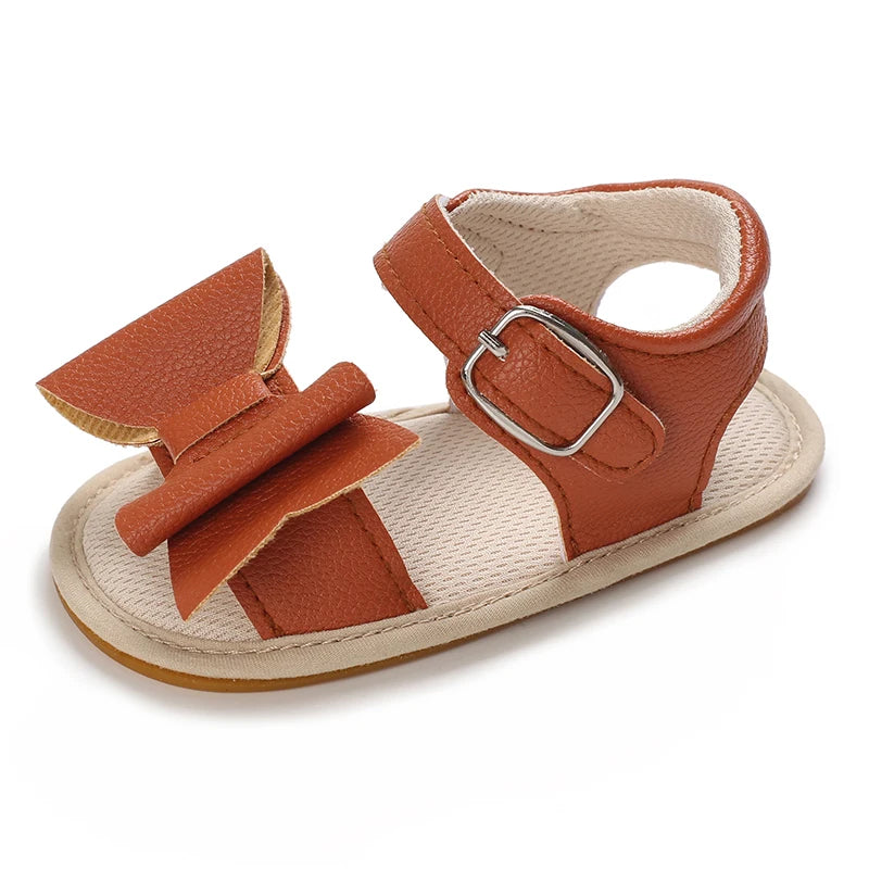 Baby Girl Summer Sandals 0-18 Months Cute Bow Rubber Sole First Walker Casual Comfortable Newborn Sneakers