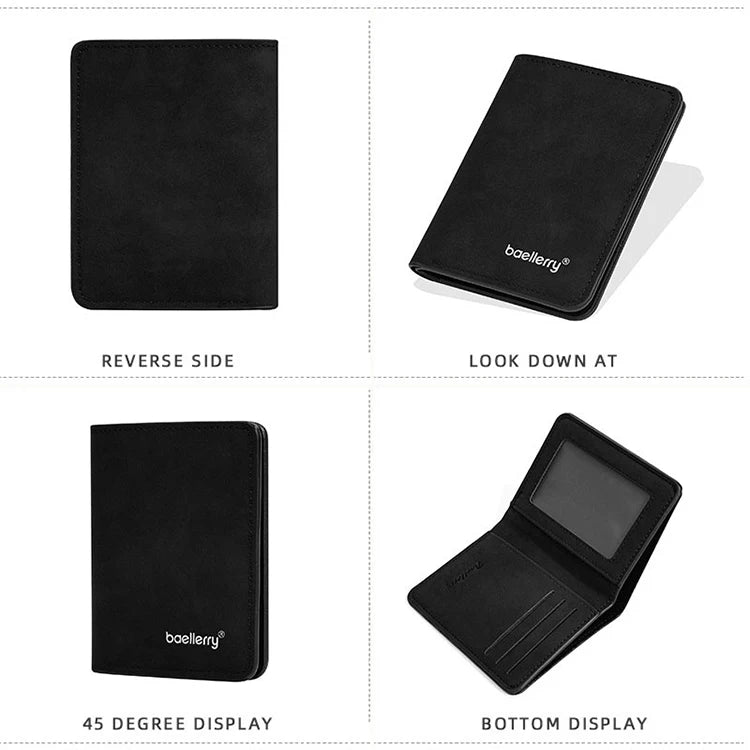 New Men's Short Wallet Simple Casual Card Clips Slim Male Wallet Driver's License Card Holder Thin Bifold Wallet For Man