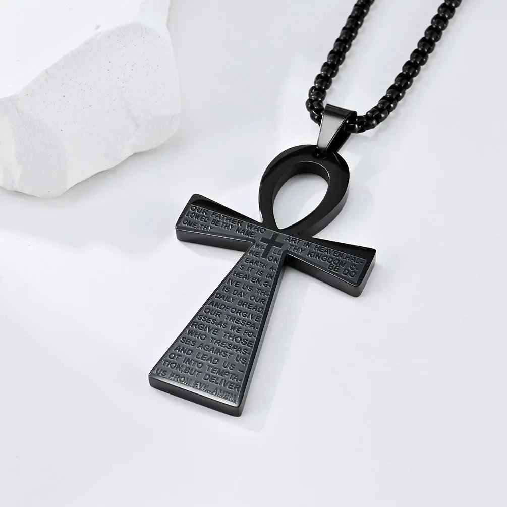 Jesus Christ Cross Mens Necklace Gold Color Cross Religious Pendant Necklace Accessory Chain Accessories