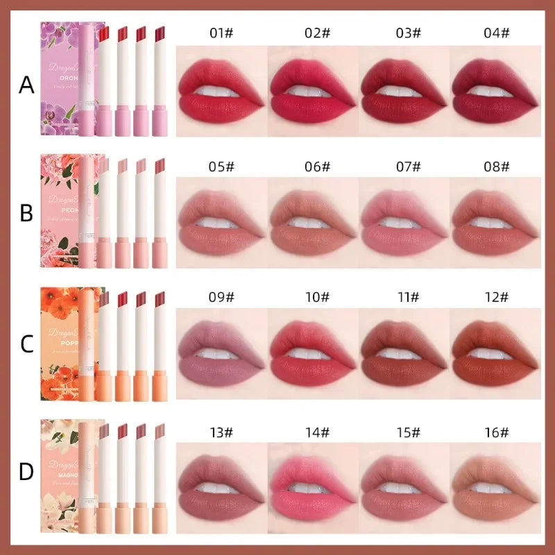 4pcs Lipstick Set Velvet Matte Lip Gloss Waterproof Long Lasting Smoke Lip Stick Sexy Red Lip Tint Charming Lips Makeup