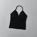 Longline Strappy Seamless Yoga Tank Top Ruched Backless Gym Workout Sleeveless Shirts with Built-in Bra Vest for Women
