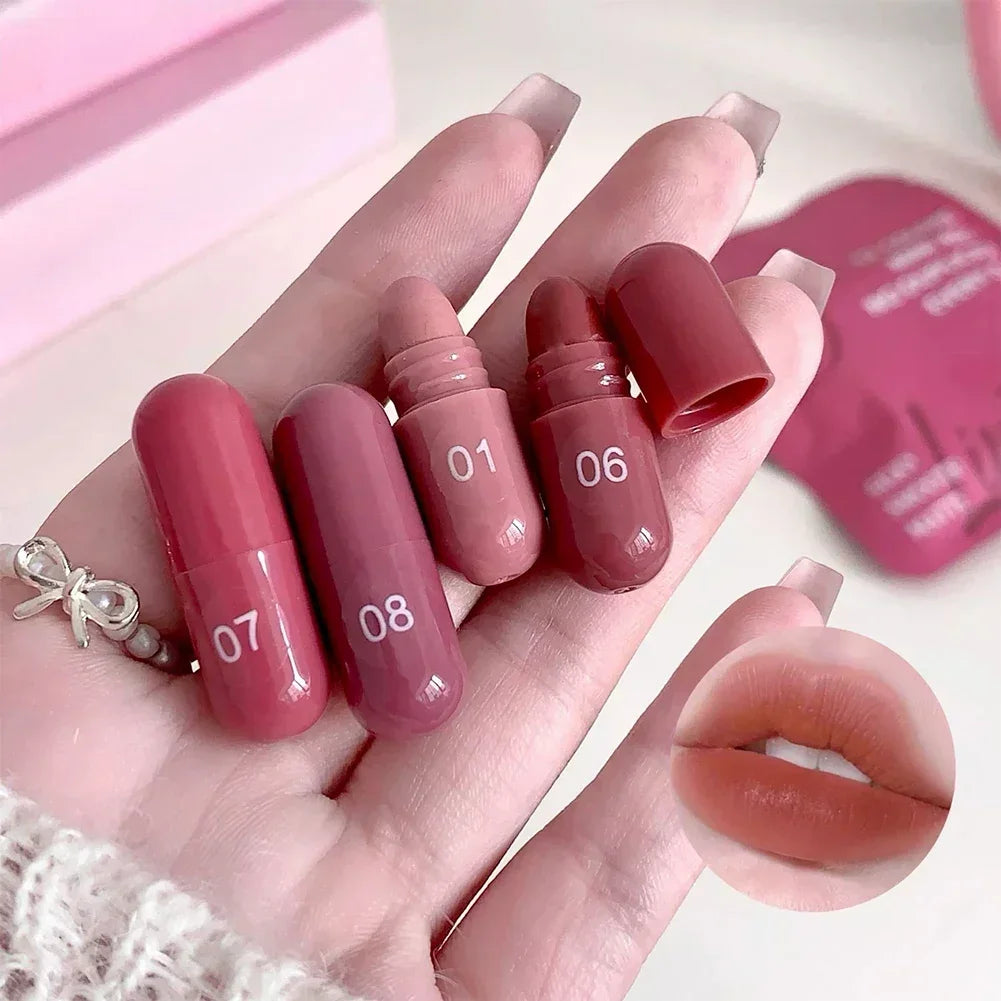 Matte Lipstick Capsule Set 12 Colors Long Lasting Non Fading Perfect Women Gift for Festival Makeup Lip Balm