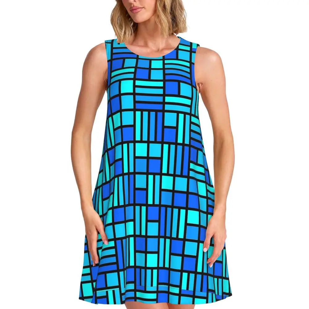 Music Note Colour Style Dress Boho Dresses Spring Aesthetic Oversized Tank Dress New Arrival Female Printed Vestido