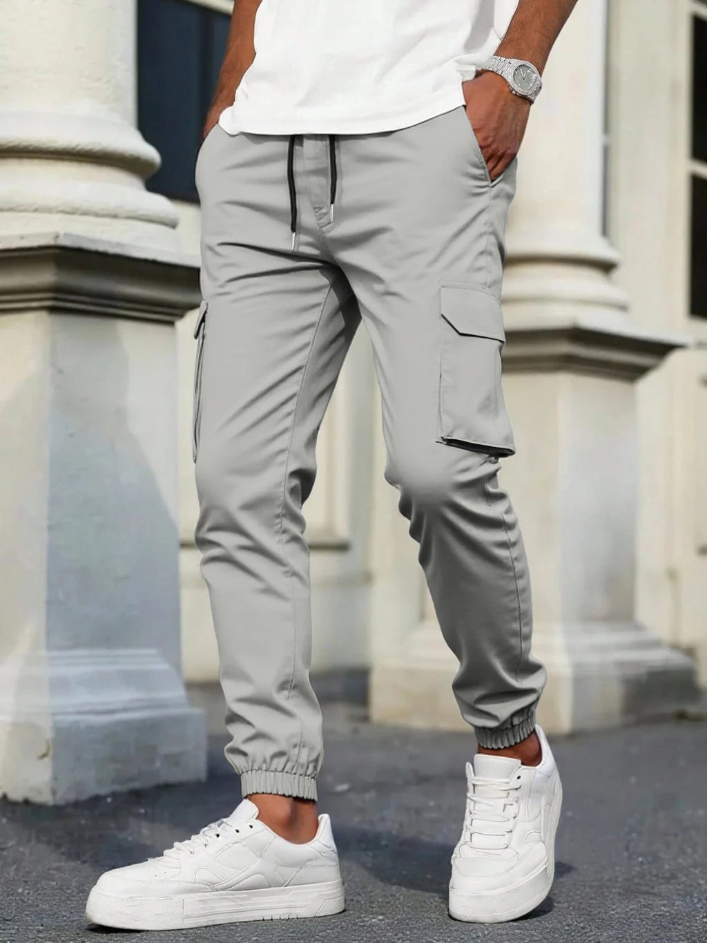 Men's High-Street Loose Straight Leg Workwear Trousers Sporty Casual Jacket Pants Streetwear Fashion Loose Fit Utility Pants